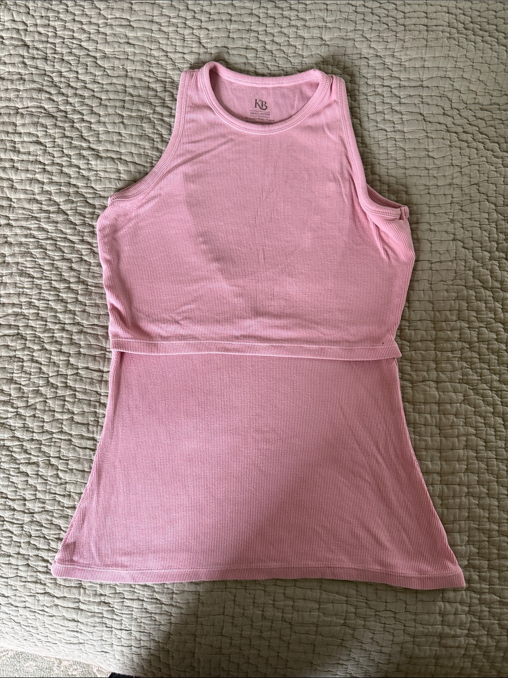 Kindred Bravely Pink Ribbed Layered Tank